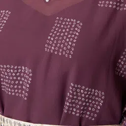 Rang by Indya Purple Bandhani Printed Kaftan Kurta With Attached Belt image 3