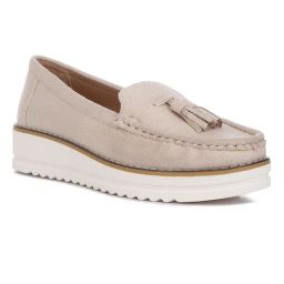 London Rag Beige Platform Lug Sole Tassel Loafers-picture-22