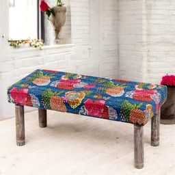 ikiriya Camilla Solid Wood Bench in Lacquered Blue Finish-picture-25