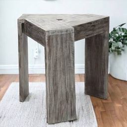 ikiriya Avina Solid Wood Side Table in Rustic Grey Matte Finish Finish-picture-43