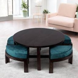ikiriya Nashville Round Solid Wood Coffee Table in Mahogany Finish-picture-43