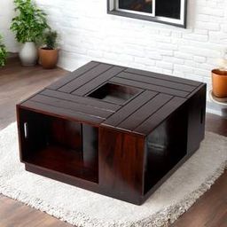 ikiriya Wayne Square Solid Wood Coffee Table in Dark Walnut Finish-picture-45