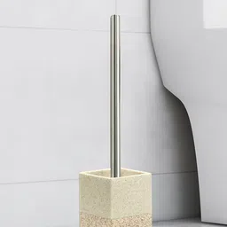 OBSESSIONS Beige & Brown Freestanding Polyresin Toilet Brush with Holder-picture-19