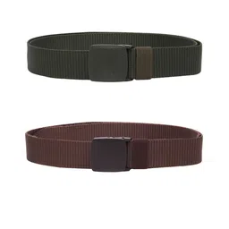 ZORO Men Pack Of 2 Textured Slider Buckle Belt-picture-36