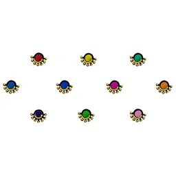 Comet Busters 10 Pcs Embellished Reusable Designer Bindis - Multicoloured image 2