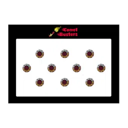 Comet Busters 10 Pcs Embellished Reusable Circular Designer Bindis - Maroon image 2
