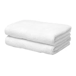 SPACES Set Of 2 White Solid 500 GSM Pure Cotton Hand Towel image 2