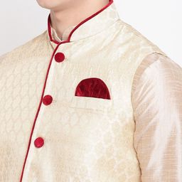 MAG Regular Dupion Silk Kurta & Churidar With Waistcoat image 2