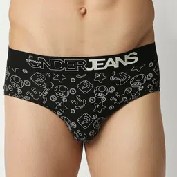 UnderJeans by Spykar Men Pack Of 3 Assorted Low-Rise Basic Briefs UJNPBP049REDBLACKRED image 3