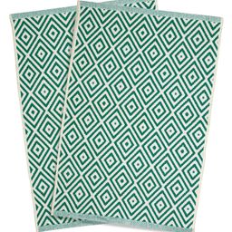 Saral Home Set of 2 Green & Beige Geometric Patterned Multi-Use Cotton Dhurrie image 2