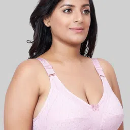 PLUMBURY Plus Size Full Coverage All Day Comfort Cotton Minimiser Bra image 5