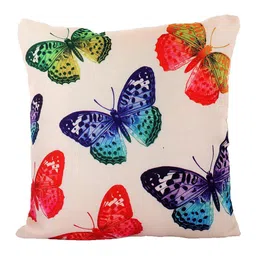 Kuber Industries 5 Pieces Cream-Coloured & Red Abstract Square Cushion Covers image 4