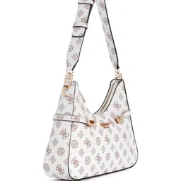 GUESS Brand Logo Printed Structured baguette Bag image 2