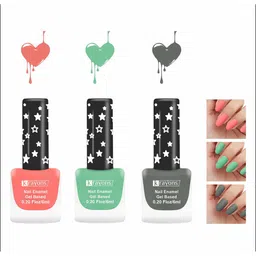 krayons Set Of 3 Gel Based Matte Finish Nail Enamel - BlossomPeach+MintGreen+CharcoalGrey image 4