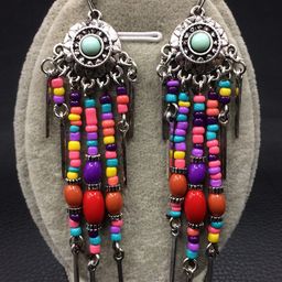 Young & Forever Silver-Plated Teardrop Shaped Oxidized Drop Earrings image 2