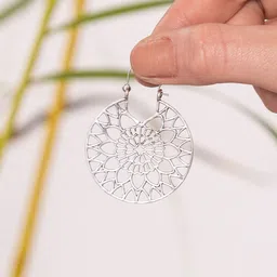 Studio One Love Silver-Plated Circular Shaped Hoop Earrings image 4
