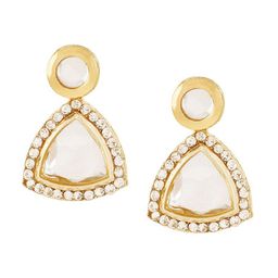 TEEJH Classic Artificial Stones Studded Drop Earrings image 2