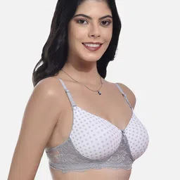 StyFun Polka Dots Printed Bra Full Coverage Lightly Padded image 2