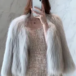 Alamode By Akanksha Women Grey Tesky Luxury Fur Coats-picture-39