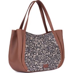 ZOUK Floral Printed Structured Jute Shoulder Bag image 3