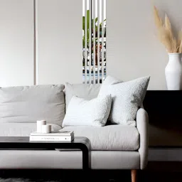 Wall1ders Silver Toned 10 Pieces Strip Design Mirror Wall Stickers-32