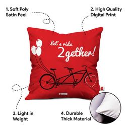 Indigifts Red & White Printed Square Shaped Cushion image 5