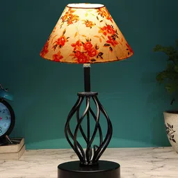 Devansh White & Red Printed Table Lamp image 2