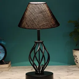 Devansh Blue & Black Solid Table Lamp With Shade image 4