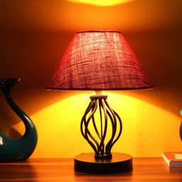 Devansh Pink Jute Table Lamp with Iron Base image 5