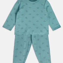MINI KLUB Infant Boys Graphic Printed Round Neck T-shirt With Pyjamas Night suits-image-83