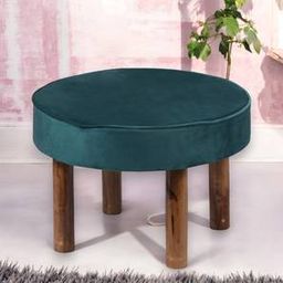 ikiriya Sandford Solid Wood Ottoman in Turquoise Sea Velvet-picture-9