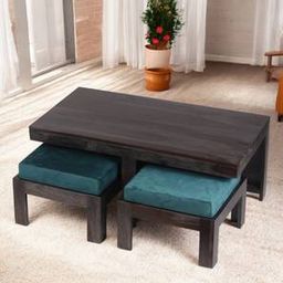 ikiriya Irish Rectangular Solid Wood Coffee Table in Mahogany Finish-picture-1