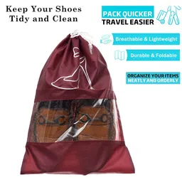 Kuber Industries Maroon 12 Pieces Water Resistant Shoes Organisers-41