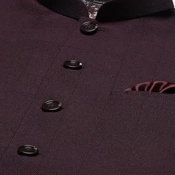 ESSAS club Men Checked Nehru Jacket with Pocket Square image 3