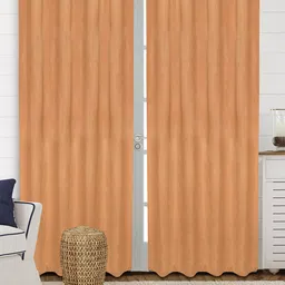 Saral Home 2 Pieces Rust Orange Long Door Curtains-20