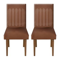 Kuber Industries Set Of 2 Brown Solid Printed Elastic Stretchable Chair Cover image 3