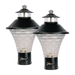 BENE Black & White 2 Pieces Self-Assembly Spherical Shaped Outdoor Lamps-15