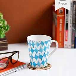 JCPL White & Blue Printed Ceramic Glossy Mugs Set of Cups and Mugs-3