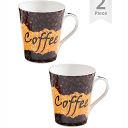 JCPL Brown & Yellow Printed Ceramic Glossy Mugs Set of Cups and Mugs image 3