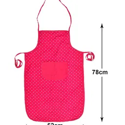 Kuber Industries Set of 2 Pink Dot Printed Cotton Aprons image 4