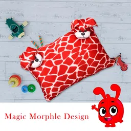 Kuber Industries Kids Set of 2 Red Teddy Design Pillows image 2
