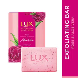 LUX Essence of Himalayas Set of 5 Rose & Aloe Vera Exfoliating Soap Bar - 125g each-43