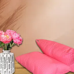 JDX Set of 2 Pink Striped Rectangular Sleeping Pillows image 3