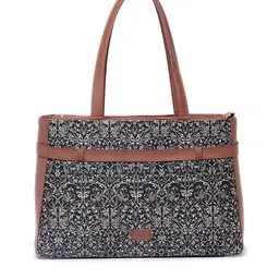 ZOUK Ethnic Motifs Printed Structured Tote Bag image 2