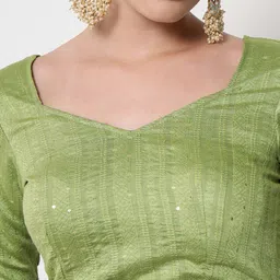 DIVASTRI Sequinned Embellished Semi-Stitched Lehenga & Unstitched Blouse With Dupatta image 4