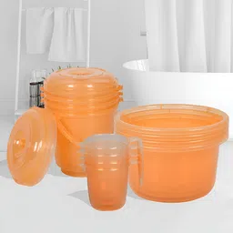Kuber Industries Orange 12 Pieces Bath Accessories Set-image-11