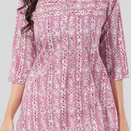 Saree Swarg Abstract Printed Mandarin Collar Kurti image 2