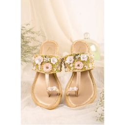 House of Vian Firdaus Gold Embellished Kolhapuris-picture-2