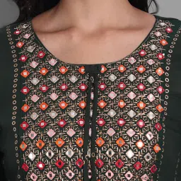KALINI Embroidered Mirror Work Kurta & Palazzos With Dupatta image 5