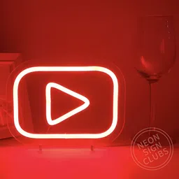 the party planet Red Play Button Shaped LED Neon Lights image 3